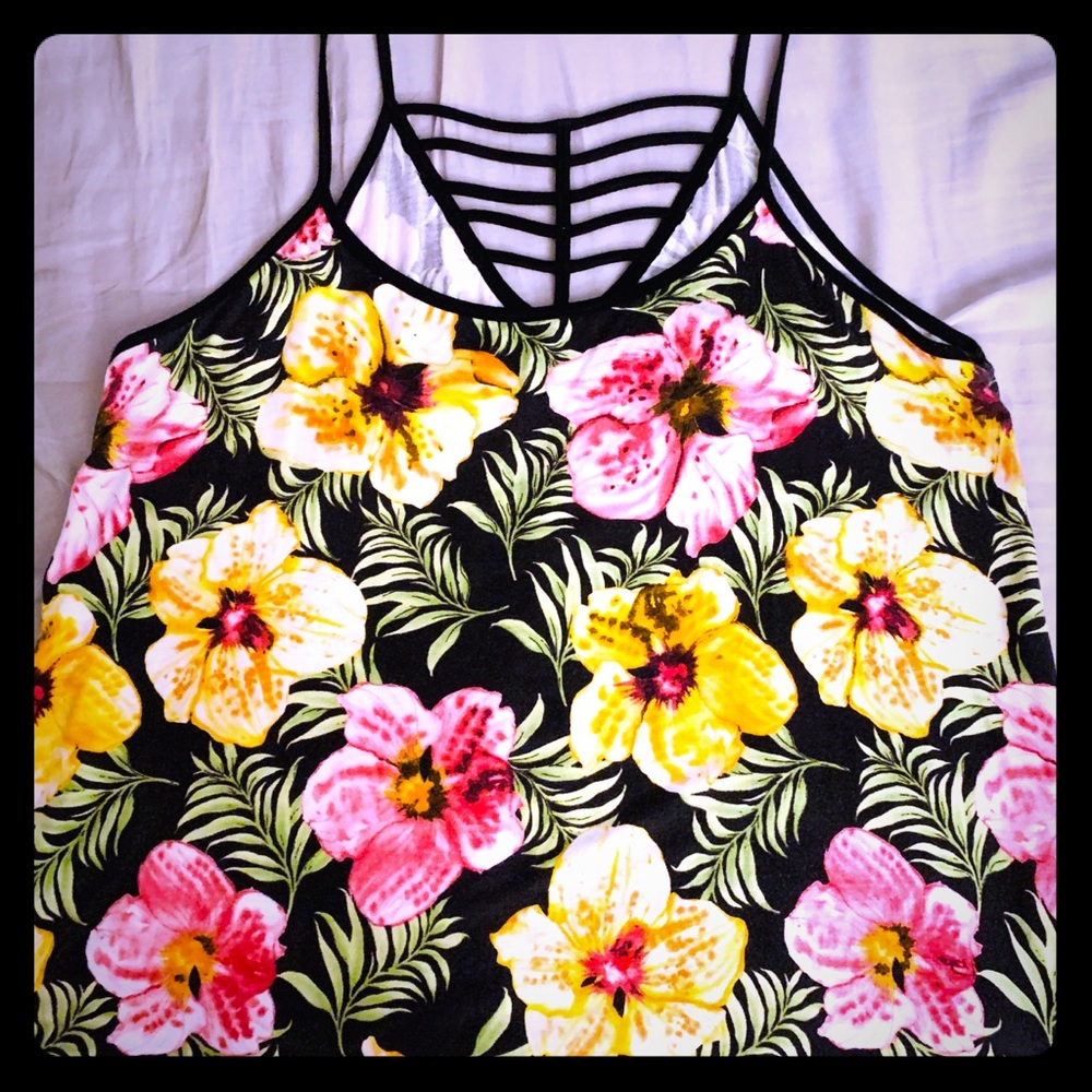 Women’s Lime N Chili Hawaiian Floral Tank
